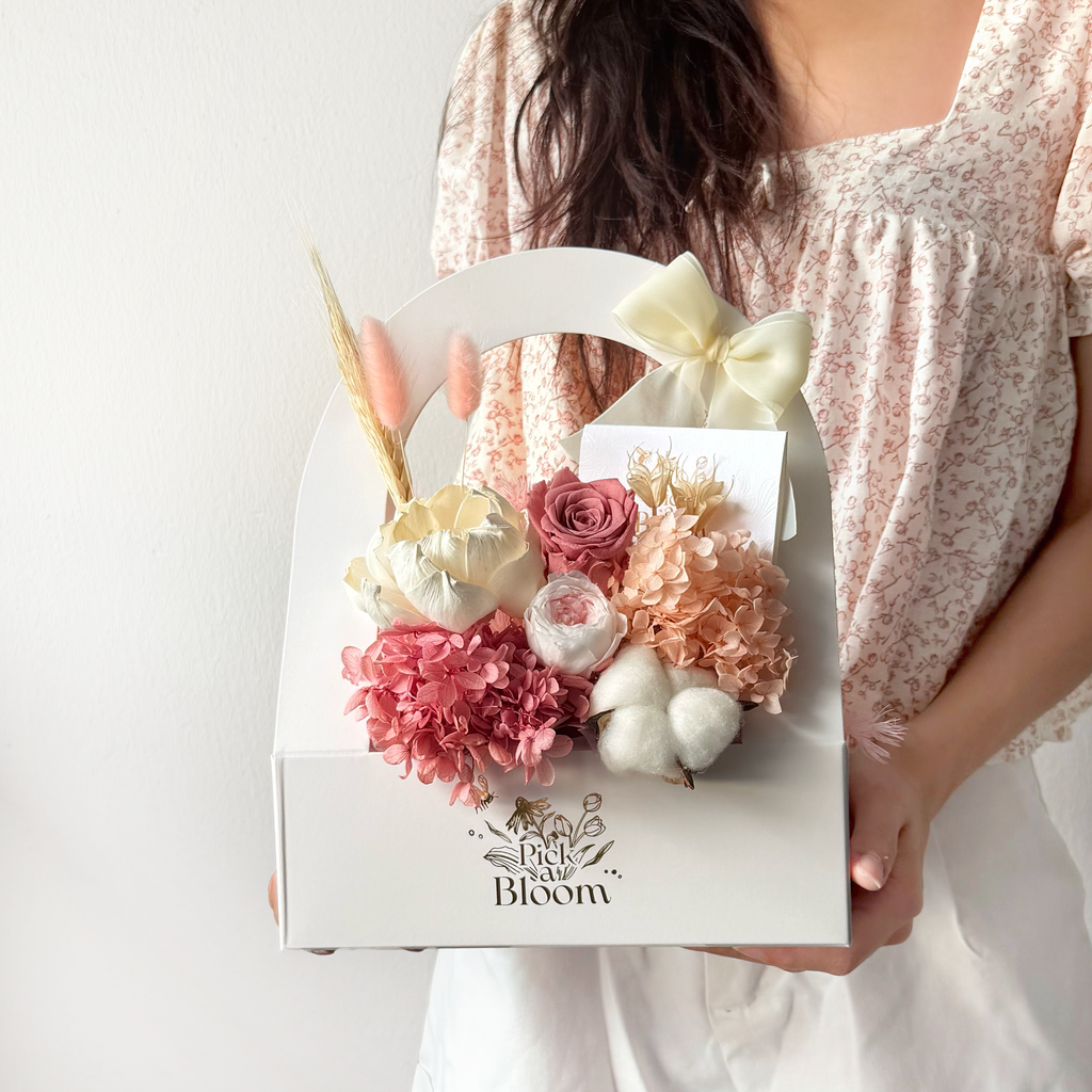 Blushing in Pink Preserved Bloom Box