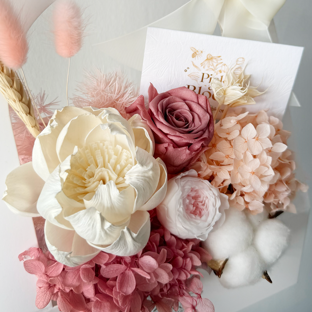 Blushing in Pink Preserved Bloom Box