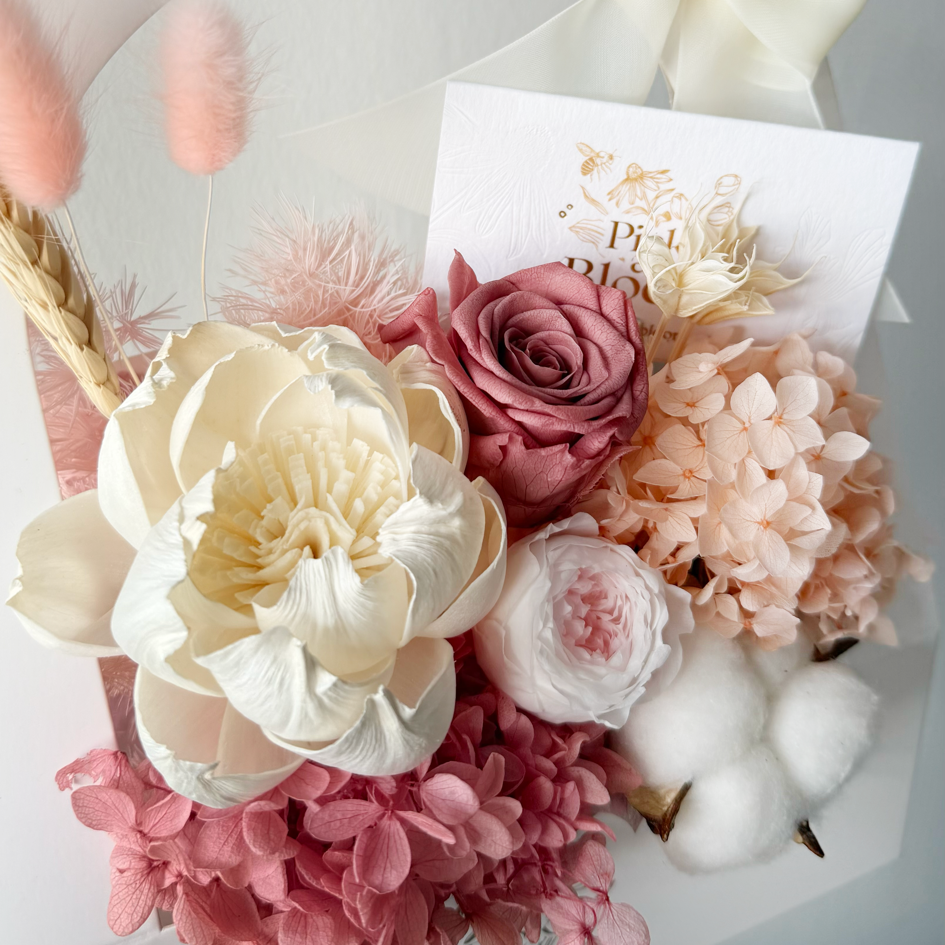 Blushing in Pink Preserved Bloom Box