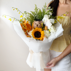 Graduation Bear Sunflower Bouquet (Fresh)
