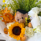 Graduation Bear Sunflower Bouquet (Fresh)